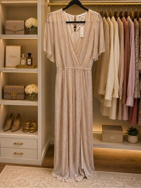 Baltic Born Champagne Maxi Dress with Subtle Shimmer